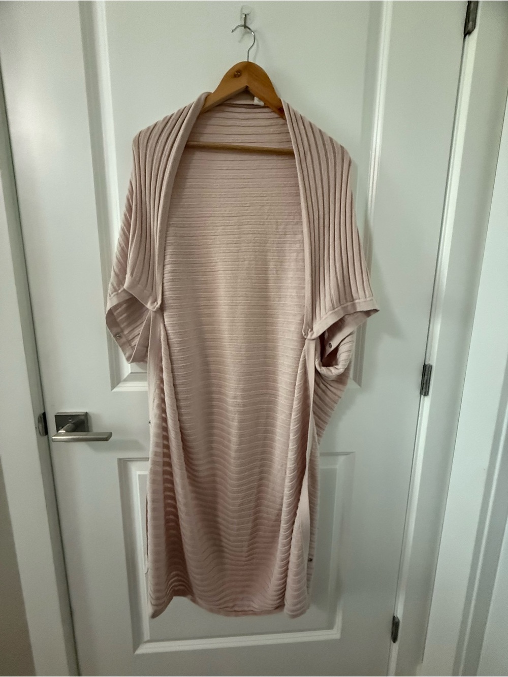 lululemon athletica Blush Pink Ribbed Open Cardigan O/S
